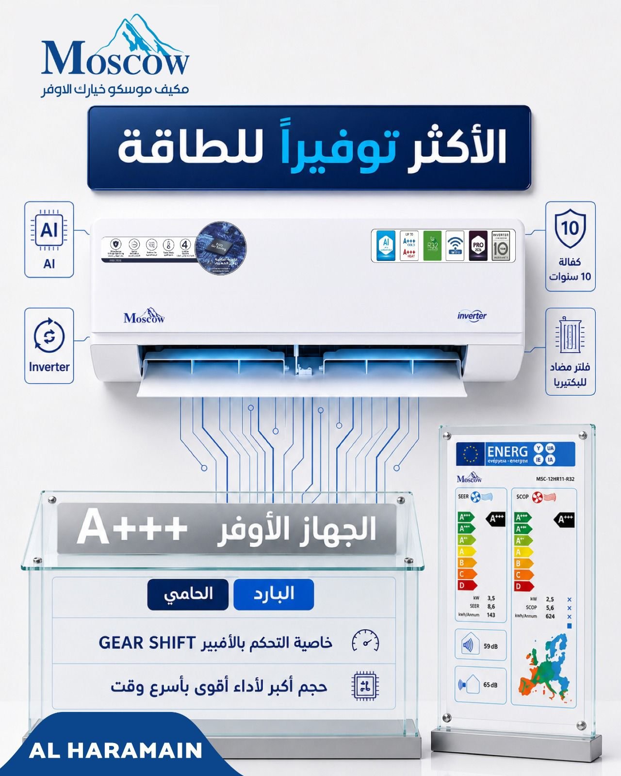 وحدة مكيف خارجية مثبتة على واجهة مبنى